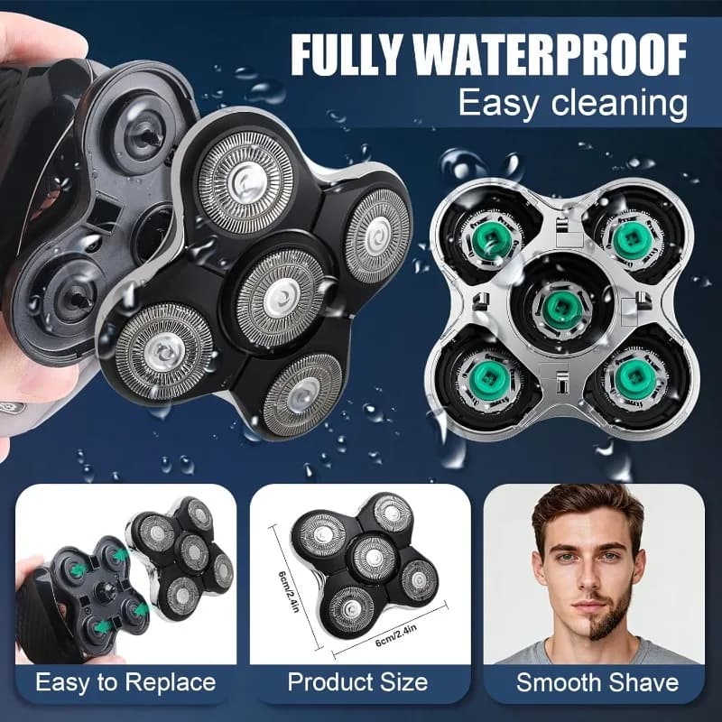 1/2/3/6Pcs Shaver Replacement Heads Compatible with Balder XR7000/XR1500/XR5 Head Shaver Model  Electric Shaving for Bald Men - 5