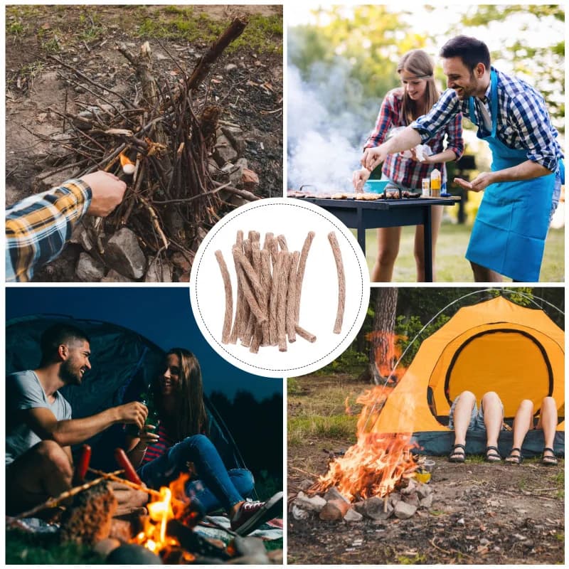 10Pcs Survival Wick Hemp Cord Camping Lighter Hemp Fire Starters Outdoor Wick Camping Ropes Survival Tools - 2