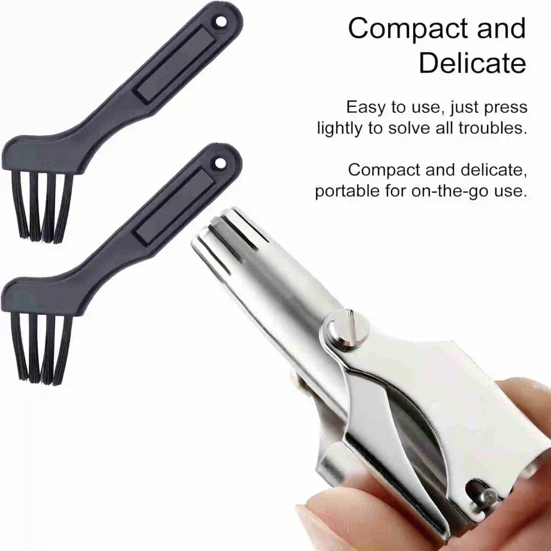 ماكينة تشذيب شعر الأنف من Brangdy للرجال، من الفولاذ المقاوم للصدأ، ماكينة حلاقة يدوية ميكانيكية، أدوات إزالة الشعر قابلة للغسل مع فرشاة - 3