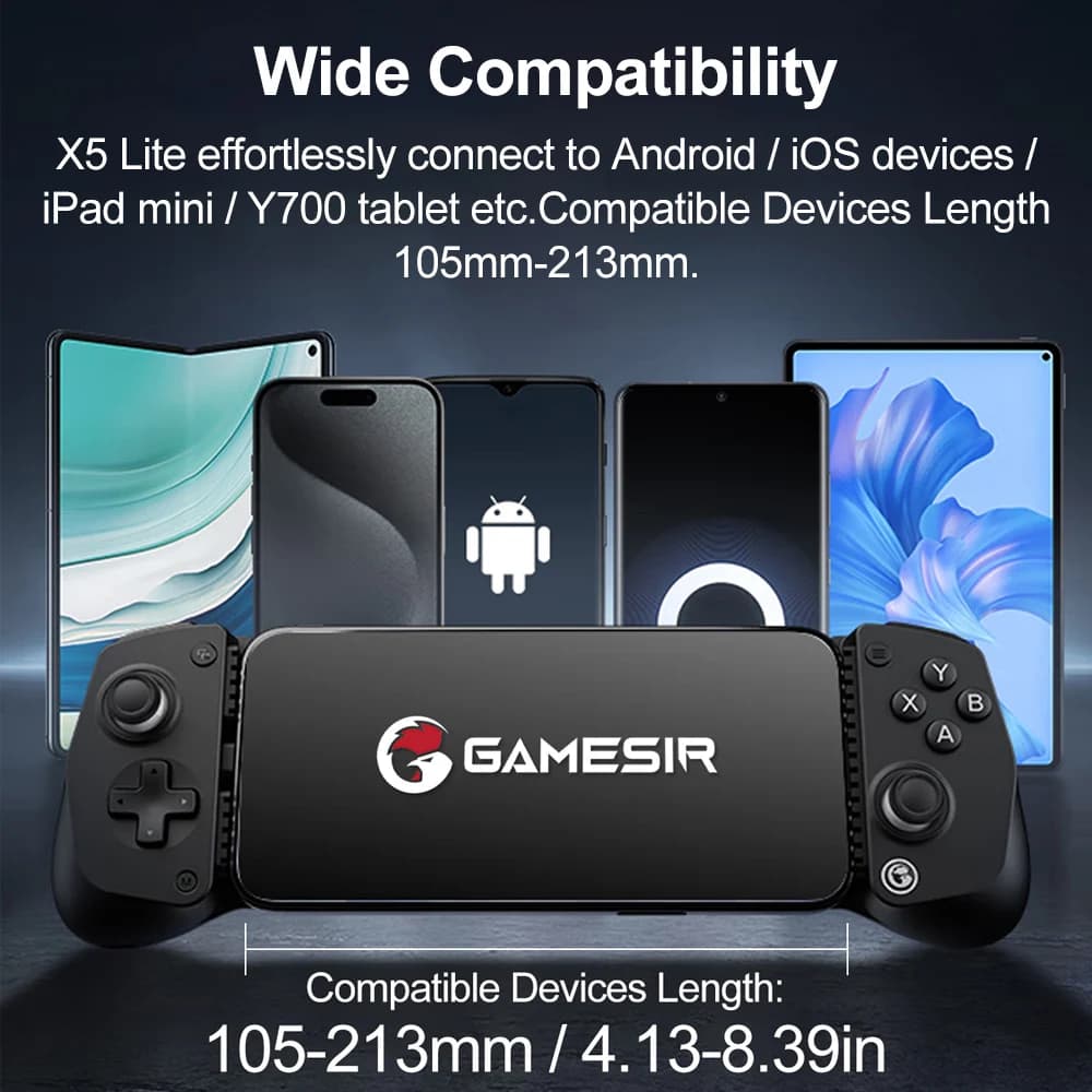 ذراع تحكم للألعاب المحمولة GameSir X5 Lite لهواتف آيفون وأندرويد، ذراع تحكم لألعاب Xbox، عصا تحكم بتأثير هول - 2