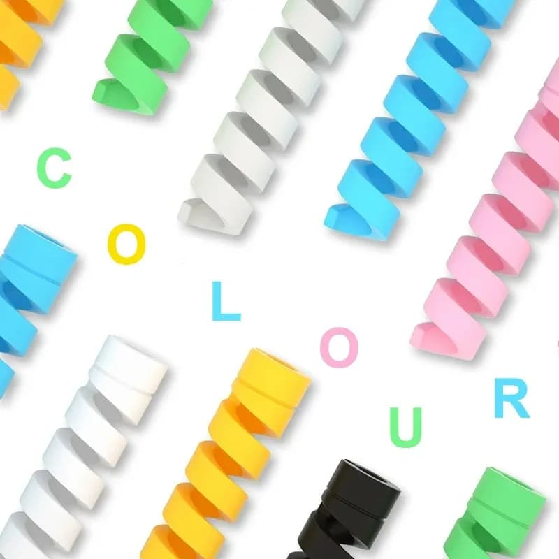 10PCS Silicone Spiral Winder Data Cable Cable Protector USB Charger Wire Savers Cover For Phone Mouse Earphone Cord Protection - 6