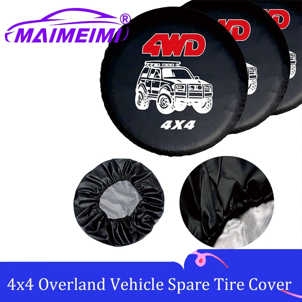 4x4 Overland Vehicle Spare Tire Cover Case Bag Pouch Weatherproof Dust-Proof Wheel Covers for Suzuki Mitsubish 14/15/16/17 inch