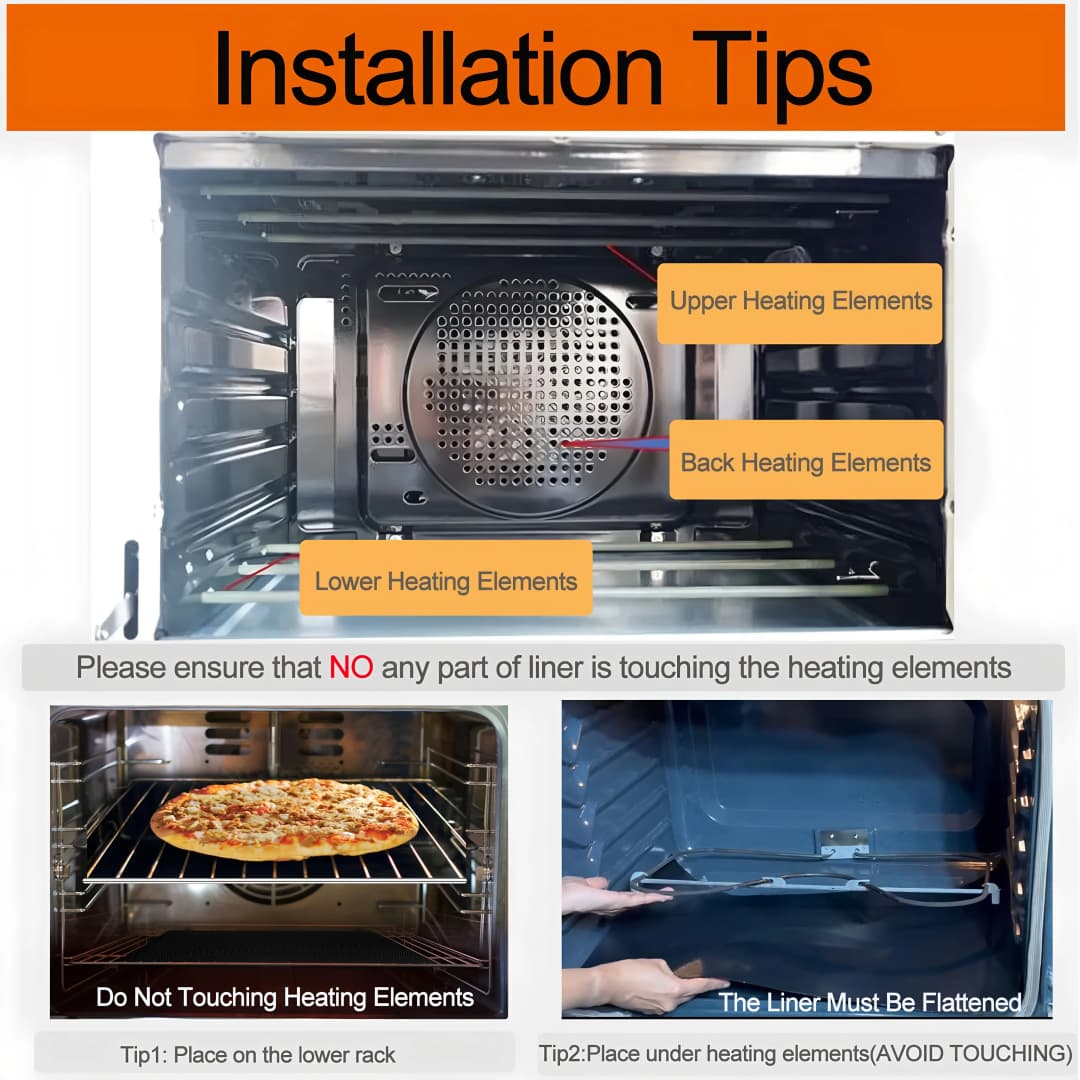 بطانات قاع الفرن غير لاصقة حصيرة شواية قابلة لإعادة الاستخدام بطانة محمصة المطبخ ورق خبز مقاوم للحرارة لفرن الهواء الساخن - 4