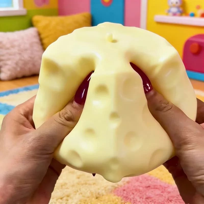 Simulate Cheese Slow Rebound Pinching Office Decompression Slow Rebound Cheese Pinching Ornament Relax And Decompress And Knead. - 3