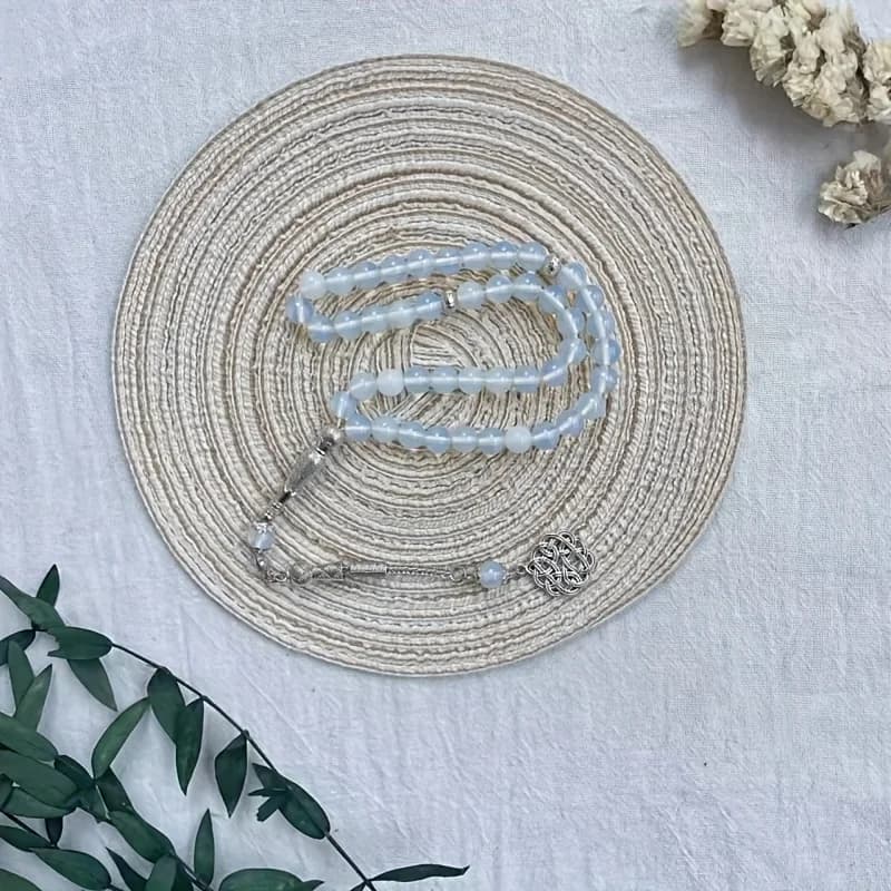 حبات مسبحة إسلامية جديدة 8 سم 45 أوبال TASBIH الشرق الأوسط للرجال والنساء أساور صلاة مجوهرات رمضان - 4