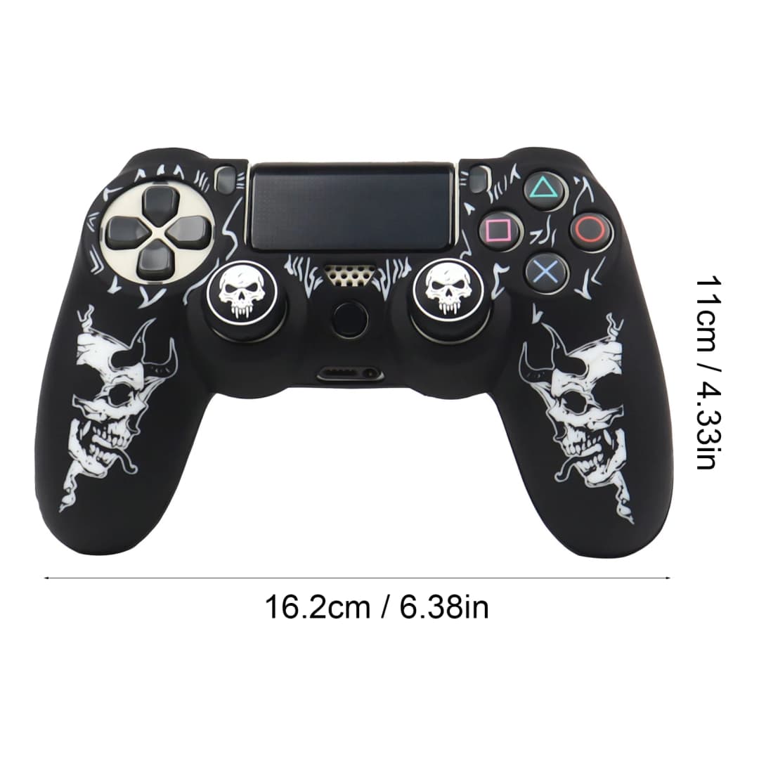 Silicone Case for PS4 Controller Protective Cover with 2 Thumb Grips Anti-Scratch Shockproof Gamepad Skin for PS4 Game Joystick - 6
