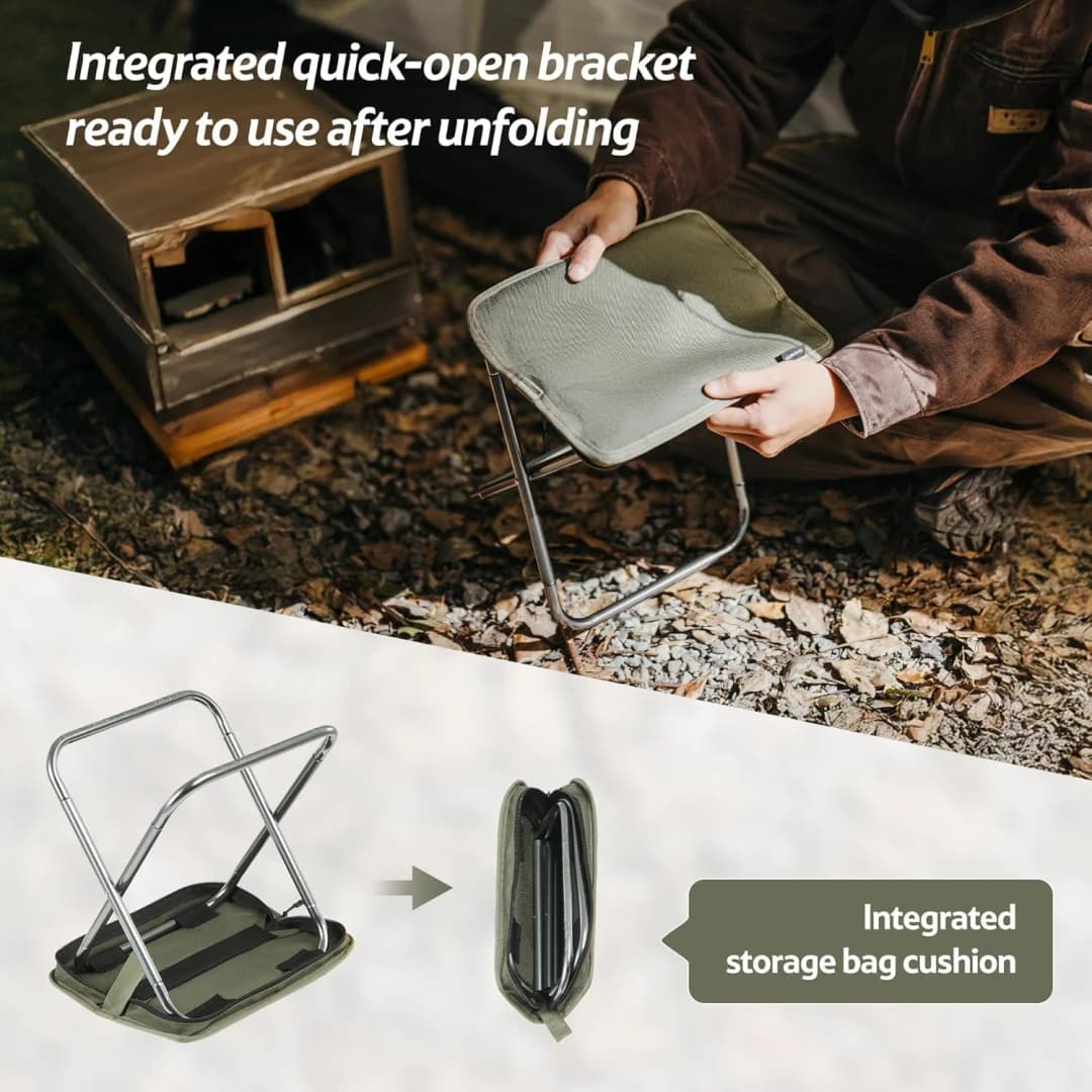 Naturehike Folding Stool for Outdoor Leisure Portable Lightweight Aluminum Chair High Load Travel Camping Foldable Fishing Chair - 4