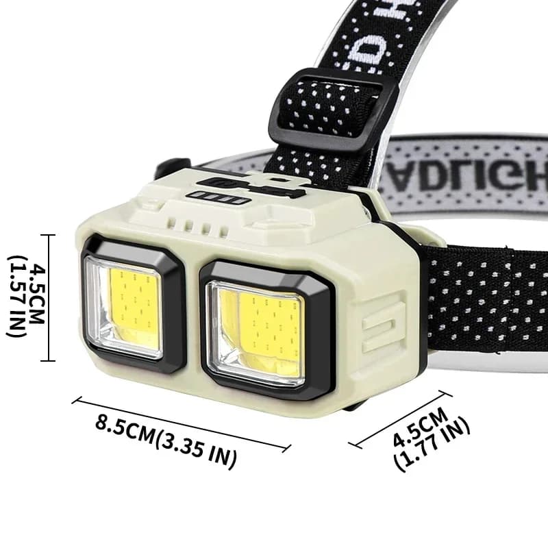 COB LED Powerful Headlamp USB Rechargeable Head Torch USB Rechargeable Waterproof Outdoor Camping Fishing Hunting Search Lantern - 6