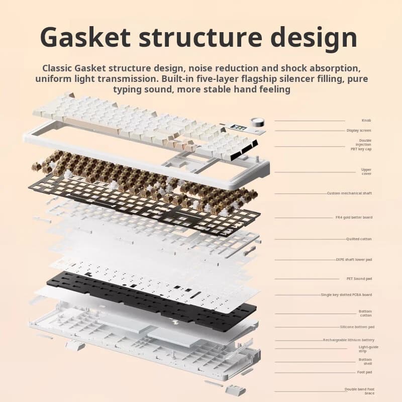 أولا F108 برو/F108 اتصال بلوتوث لاسلكي ثلاثي الوضع، شاشة متعددة الوظائف، هيكل غشائي، تأثيرات إضاءة RGB - 6