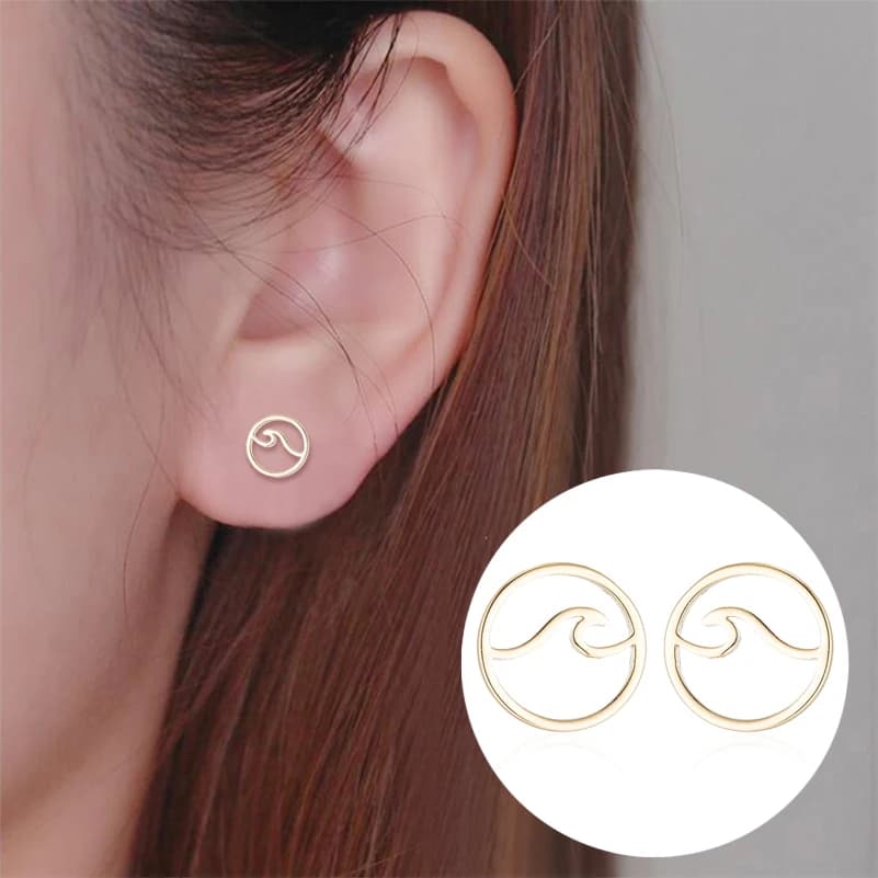 Casual Sport Stainless Steel Mountain Peak Earring for Women Hiking Pole Ear Jewelry Outdoor Sports Earrings Gifts Accessories - 6