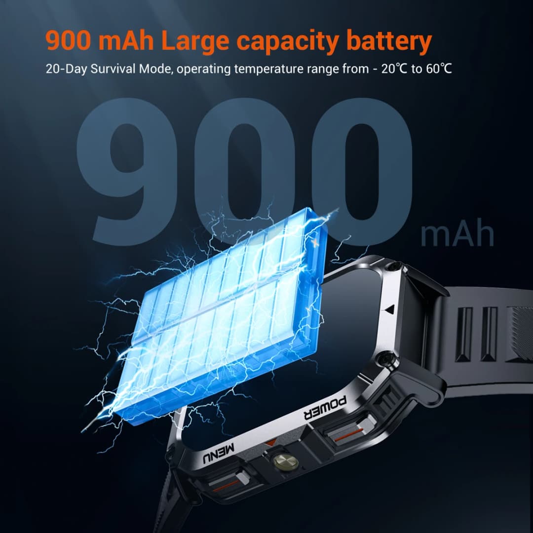 Blackview W70 Pro Smartwatch 2.01'' Screen Bluetooth Voice Calling Outdoor Sports Fitness Smart Watch With LED Flashlight Compas - 4