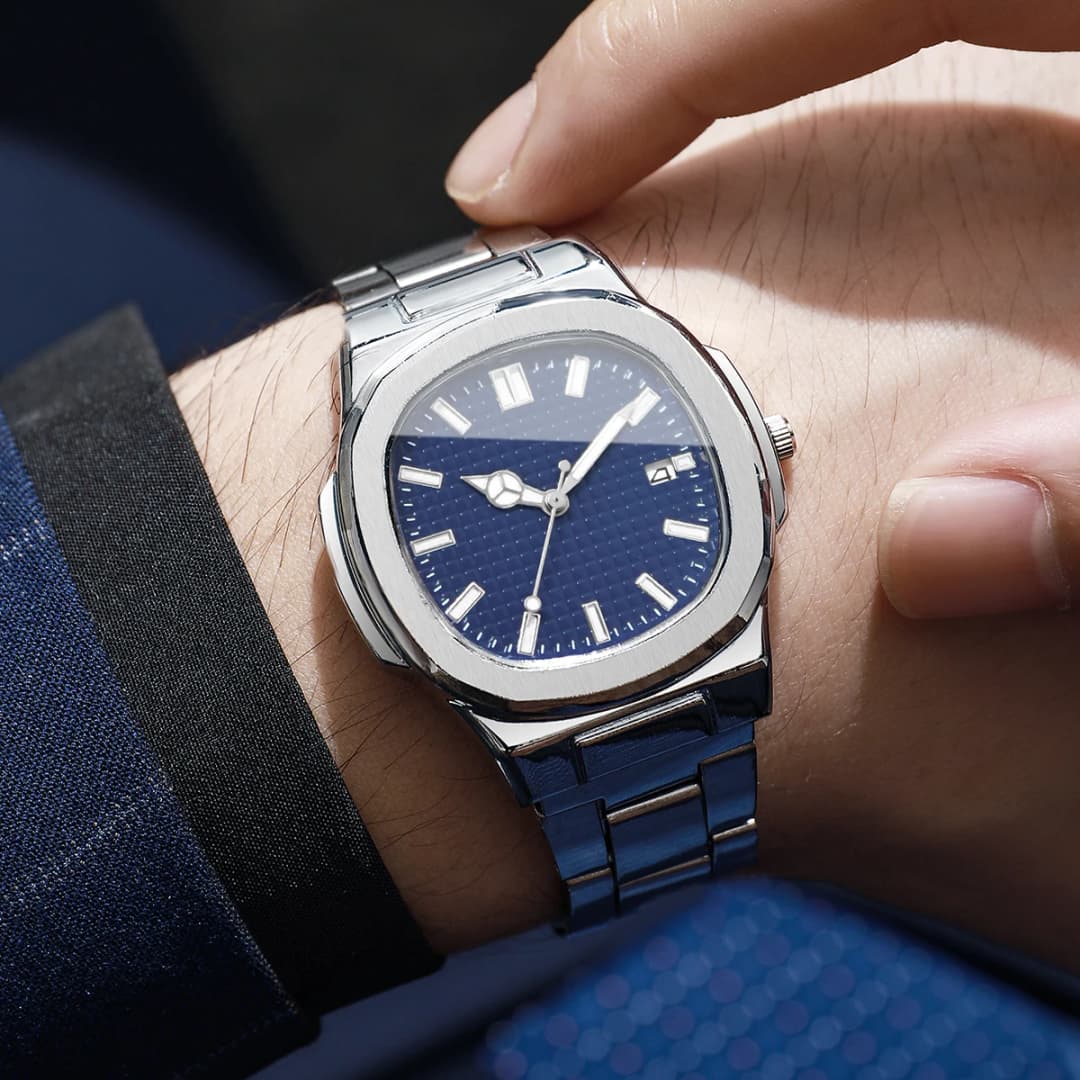 Fashion Square Men Calendar Quartz Watch Luxury Business Watches Mens Clock Reloj Hombre（Without Box） - 5