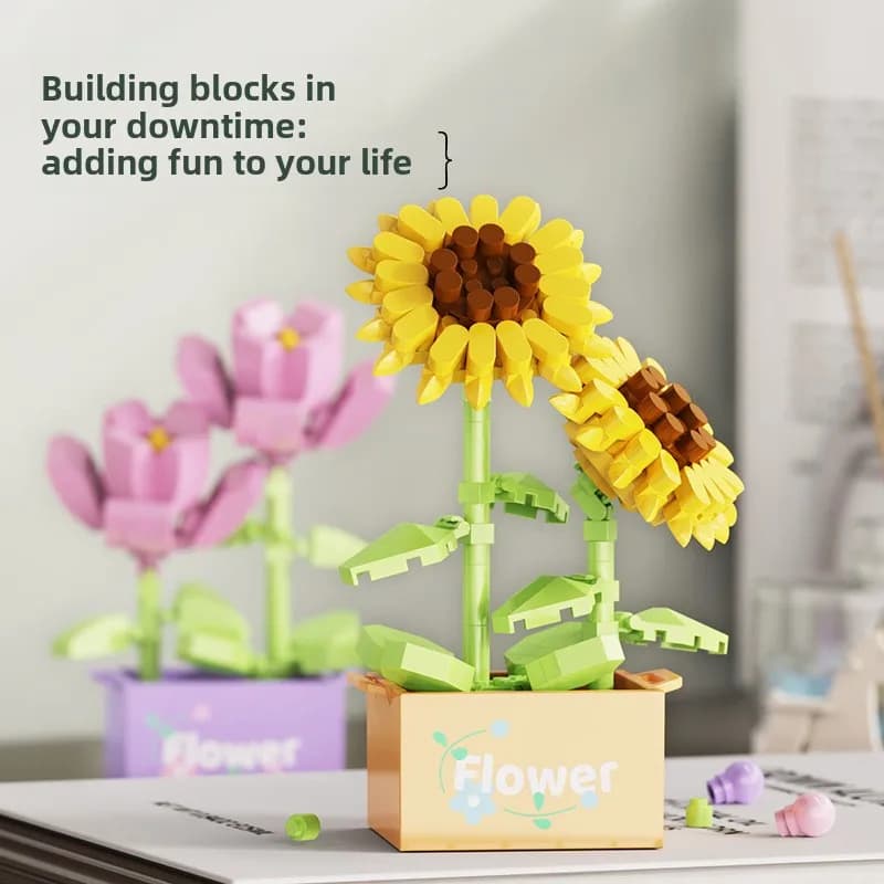 Bouquet Flower Mini Diy Building Block Toys for Children Bricks Blocks for Adults Constructor Micro Bricks Construction Set Gift - 6