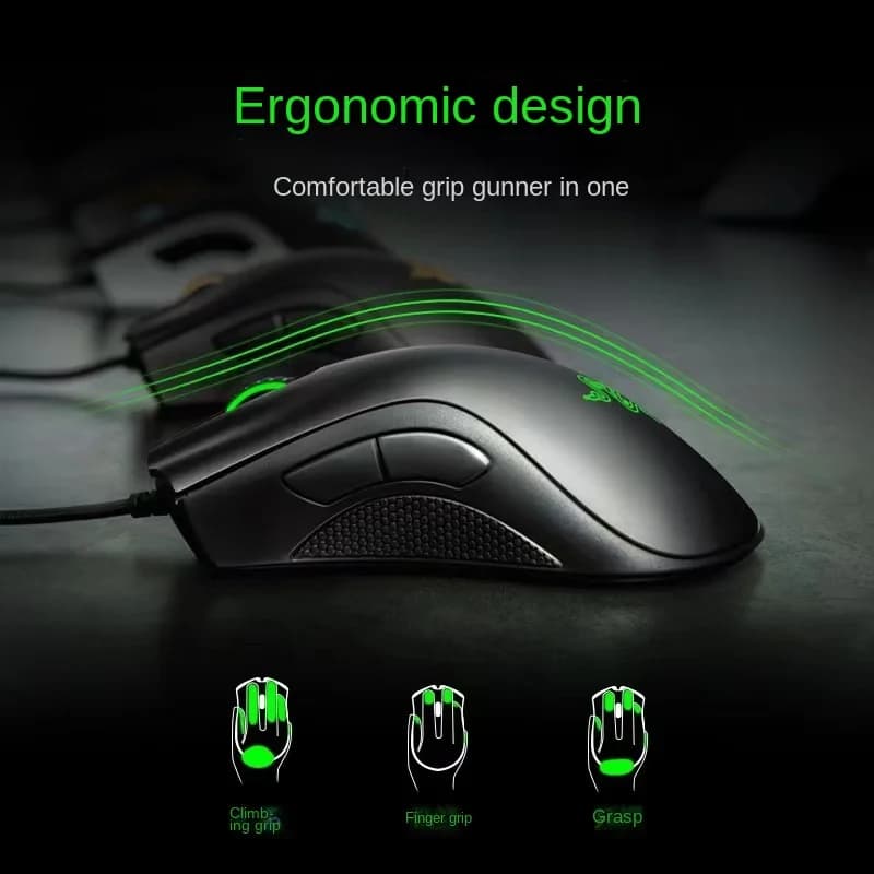 ماوس Razer Deathadder أساسي إضاءة خضراء 6400 مكتب منزلي - 2
