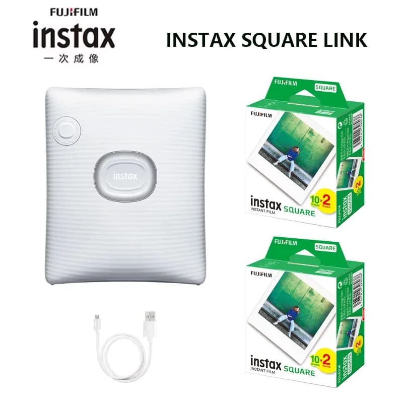 Original Fujifilm INSTAX SQUARE LINK Smartphone Photo Printer Connectivity Midnight Green Ash Optional 20/40 Sheets Photo Paper