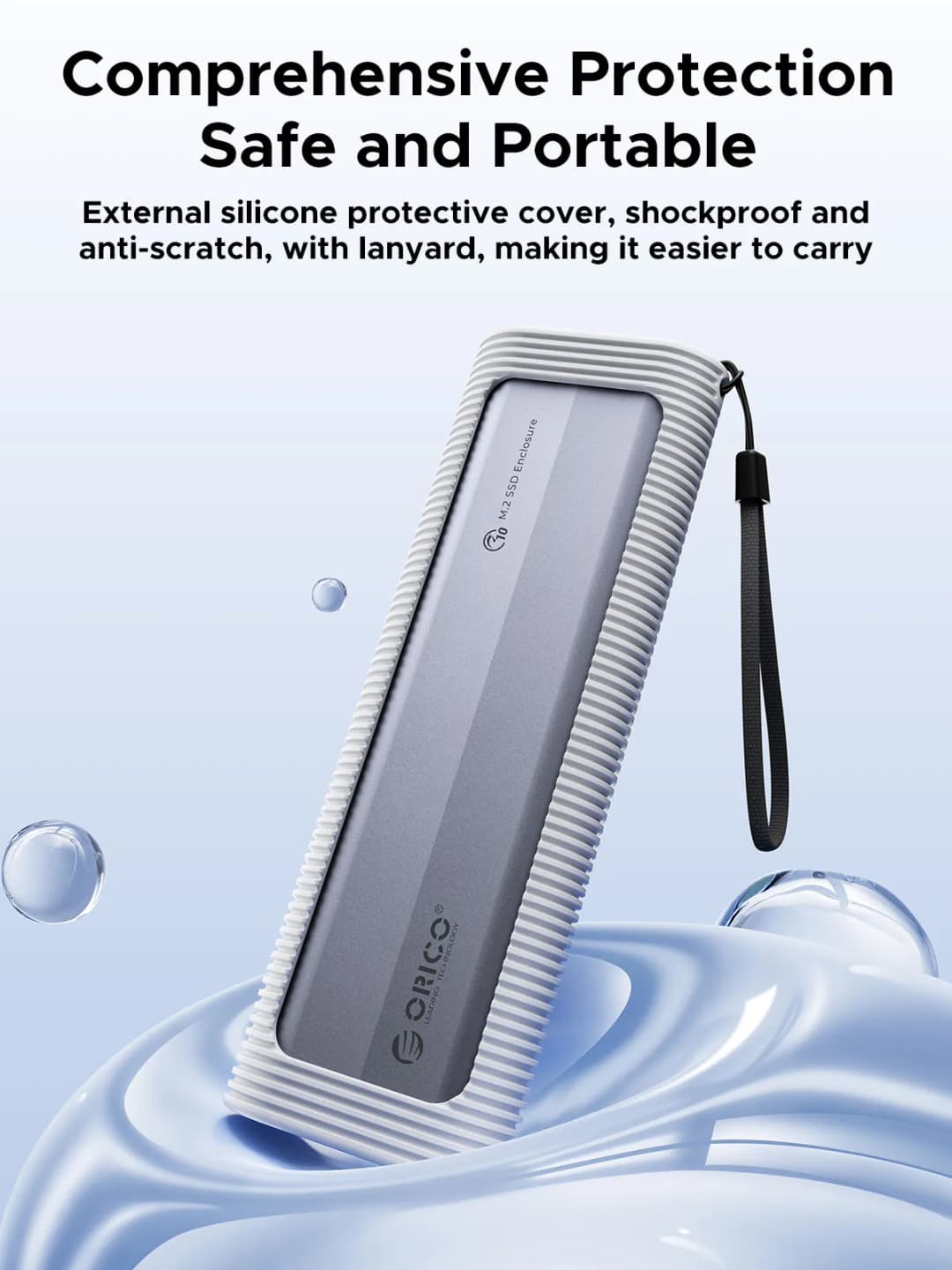 ORICO M.2 NVMe SATA SSD Enclosure Tool-Free USB External 10Gbps M.2 NVMe to USB Adapter Support UASP for PCIe NVMe and SATA SSD - 5