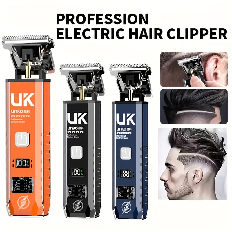ماكينة قص شعر احترافية لاسلكية، ماكينة تشذيب شعر كهربائية قابلة للشحن للرجال والأطفال للاستخدام المنزلي وفي الصالونات - 5