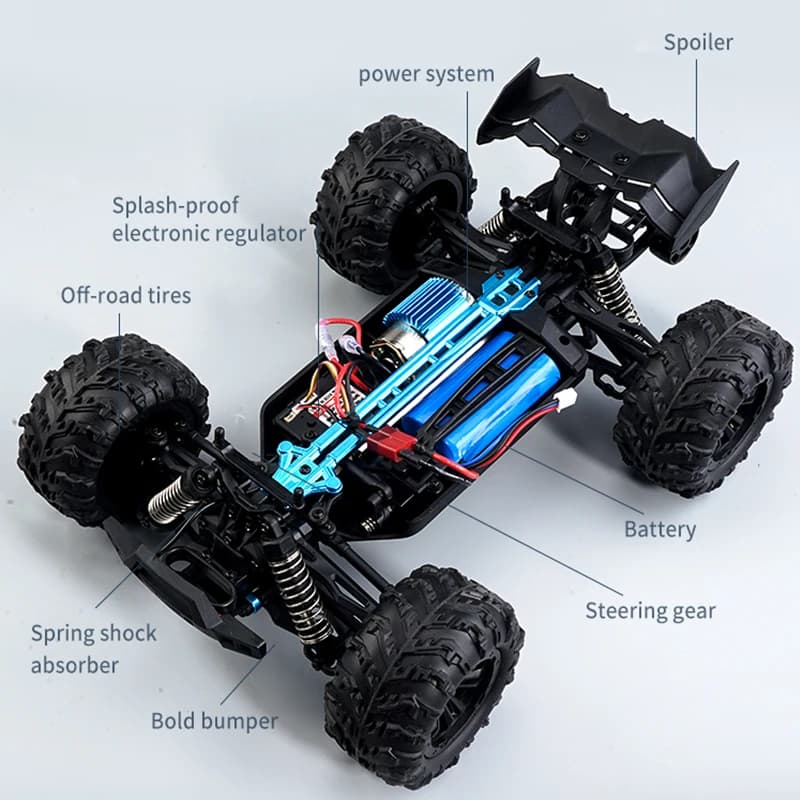 High-Speed 1:16 RC Off-Road Monster Truck  4WD Climbing Vehicle  Boys Remote Control Toy Car - 4