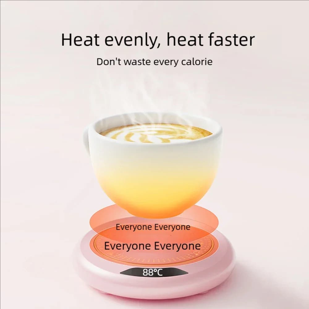 حصيرة تسخين أكواب مع منفذ USB وقوة 20 واط - تحكم باللمس و3 مستويات تسخين - 2