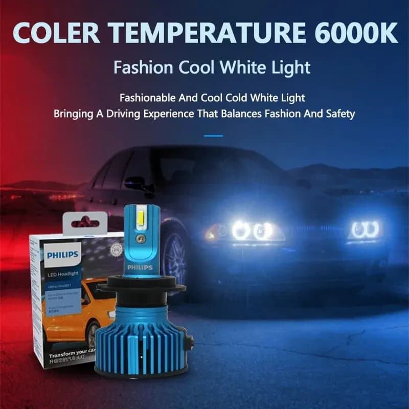 Philips LED H1 H4 H7 H11 HB3 HB4 HIR2 Ultinon Pro3011 Car LED Head Light 9005 9006 9012 Auto 6000K Bright White Original Lamp 2x - 2
