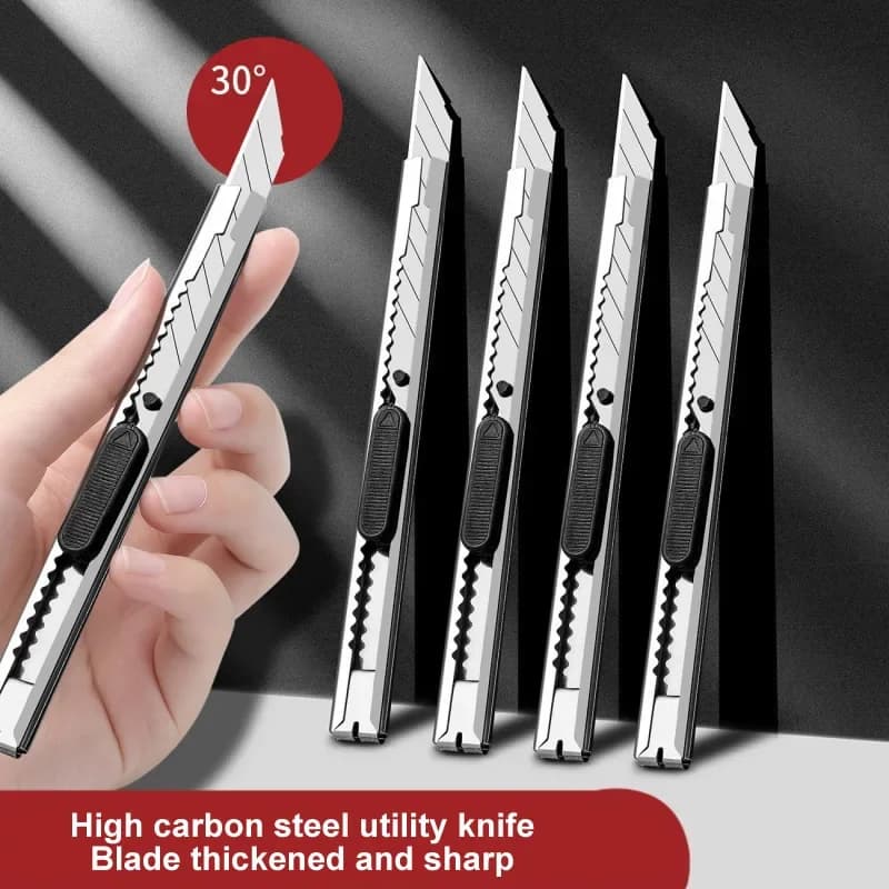 1/5/10Pcs Utility Knife Stainless Steel Paper Cut Box Cutter Tools Kit Non-Slip Blades Unboxing Knife Handicraft Carving Tools - 6
