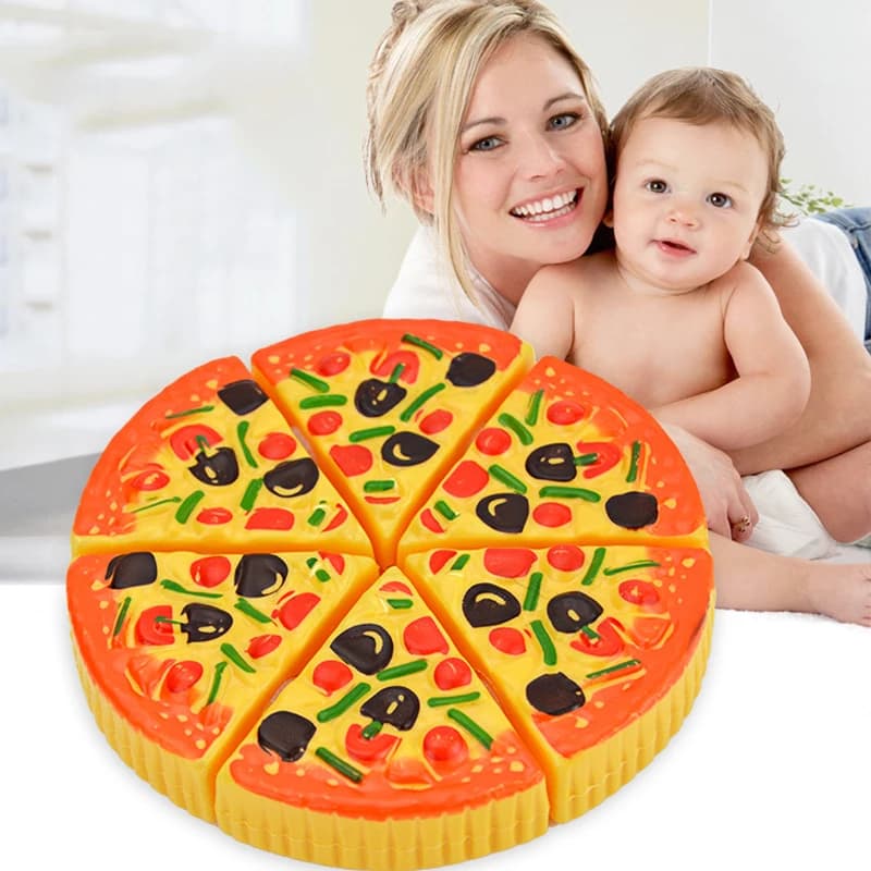 Kids Simulation Food Kitchen Toy Pretend Play Pizza with Cutter Children Interactive Toys Birthday Gifts for Boys And Girls TMZ - 3