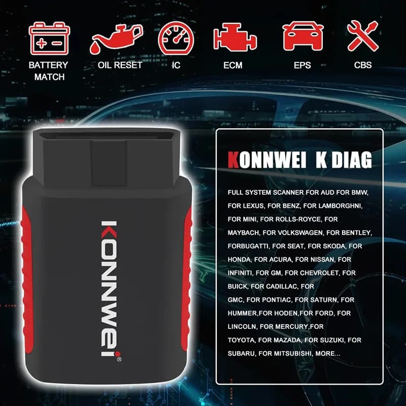 2026 KONNWEI KDIAG Full System Auto Scanner Reset SAS EPB Service ECU Programmer OBD OBD2 Car Diagnostic Tool pk Thinkdiag MINI - 2