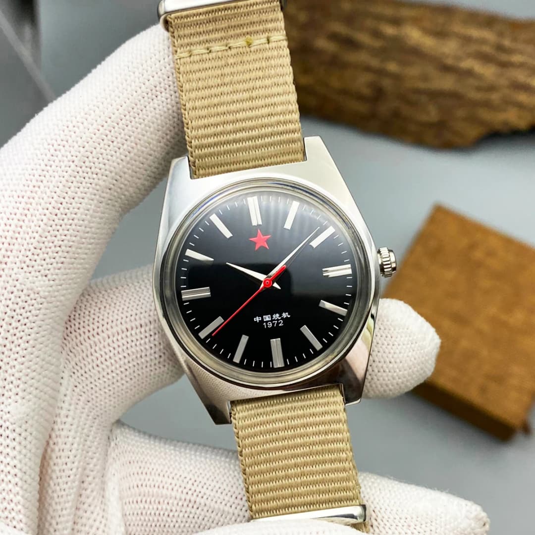 ساعة ميكانيكية للرجال Shanghai 8120، حركة ميكانيكية يدوية، مقاس 36 ملم، ساعة صينية ريترو، مناسبة كهدية للرجال - 4