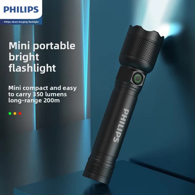 2025 NEW Philips SFL2188 LED Aluminum Alloy Flashlight Portable Light USB Rechargeable Camping Light for Outdoor Hiking - 4