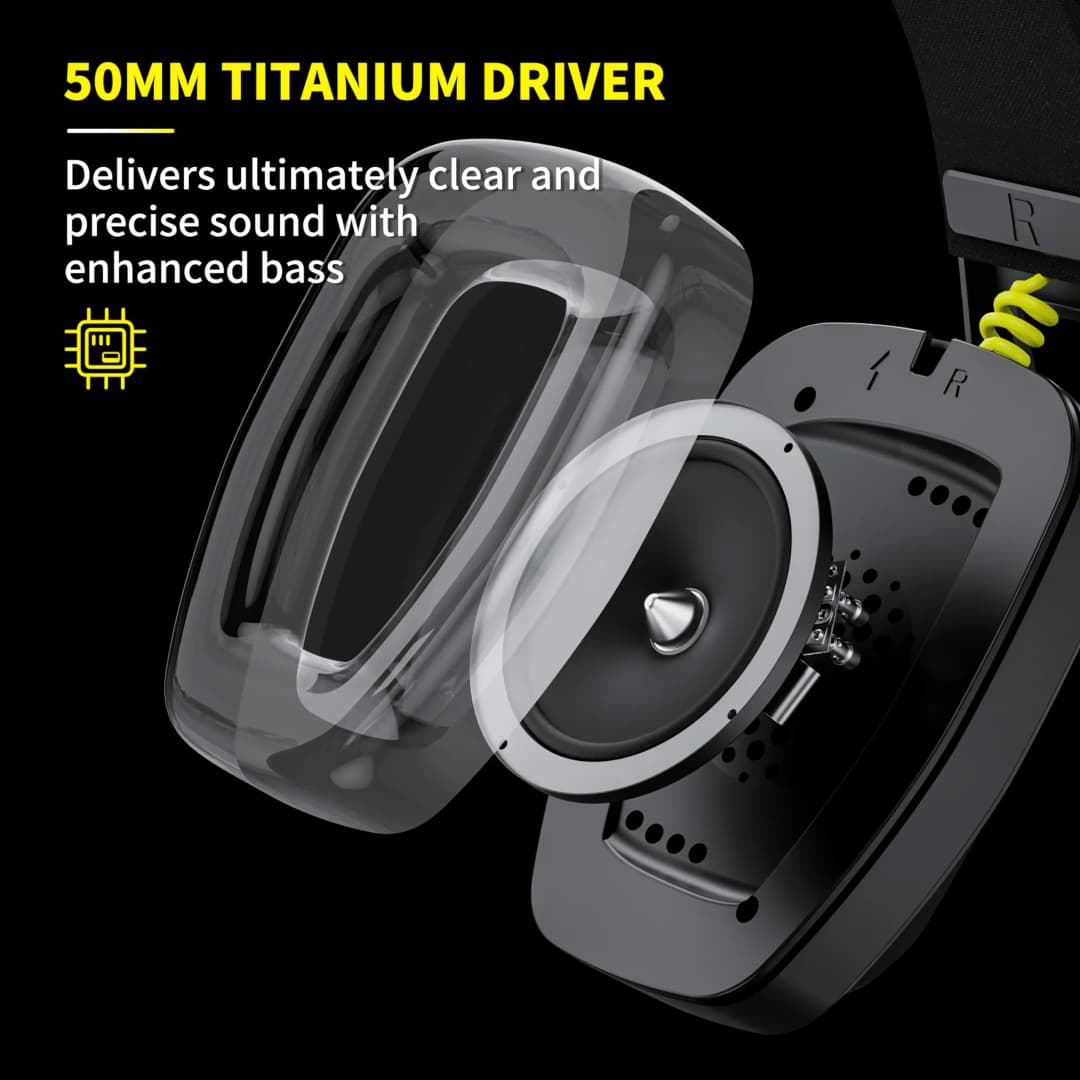 BINNUNE BW06، 2.4 جيجا هرتز، سماعة ألعاب لاسلكية مع ميكروفون لـ PS5، PS4، PC، Mac، Playstation، سماعة رأس بلوتوث للألعاب مع ميكروفون - 4