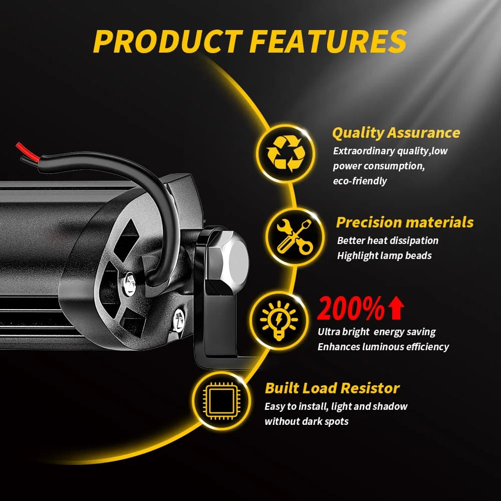 LED Car Work Light Bar COB Spotlight Offroad 12V 24V 6000K LED Headlight Off-road SUV Waterproof Engineering Headlamp Driving - 4