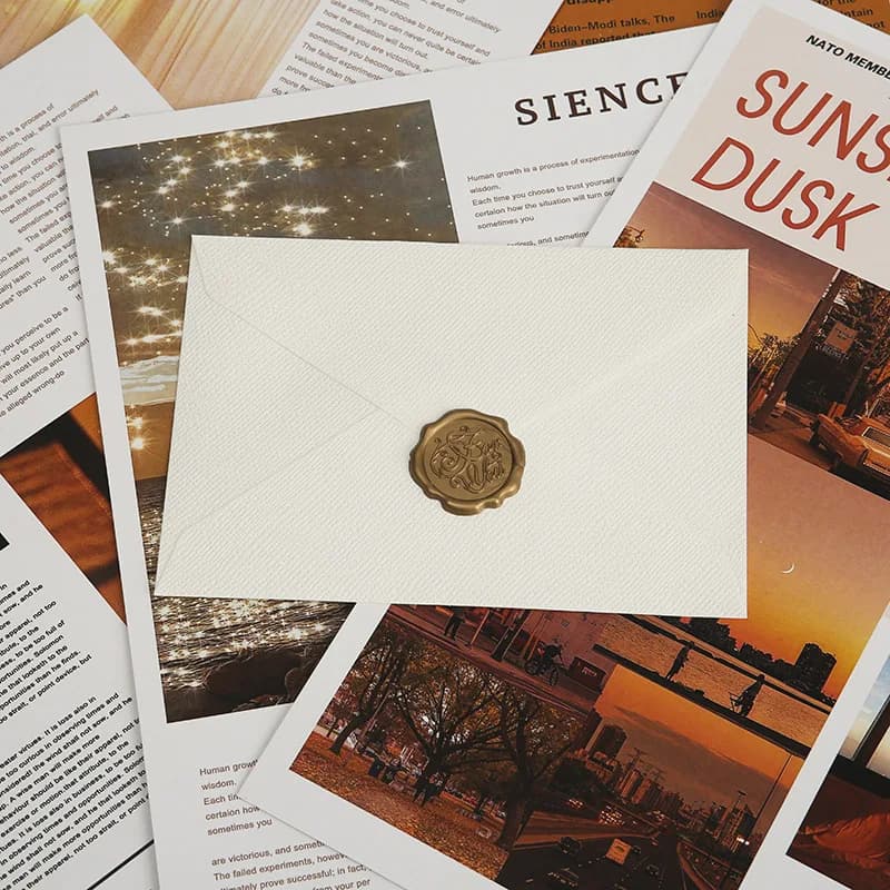 10pcs Linen-Textured Envelope Set with Wax Seal - Retro Western Specialty Paper for Love Letters Invitations Linen Envelopes - 4