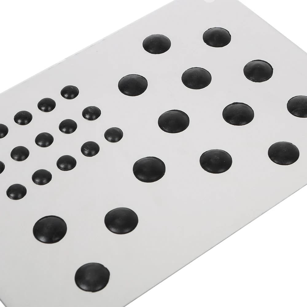 Car Floor Mat Universal Auto Alloy Plate Silver Non-slip Carpet Patch Foot Heel Scuff Plate Anti-skid Pad - 6