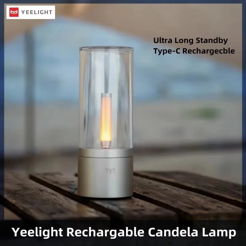 Yeelight Candela Lamp LED Night Light Warm Light Rechargeable 1800K Stepless Rotating Dimming Bedside Lamp Suitable For Bedroom