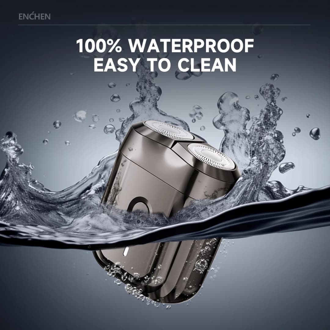 ENCHEN Mini6 ماكينة حلاقة كهربائية برؤوس مرنة ثنائية الاتجاه مقاومة للماء 100% حتى 60 دقيقة من الحلاقة اللاسلكية مع رأس قاطع مغناطيسي - 3