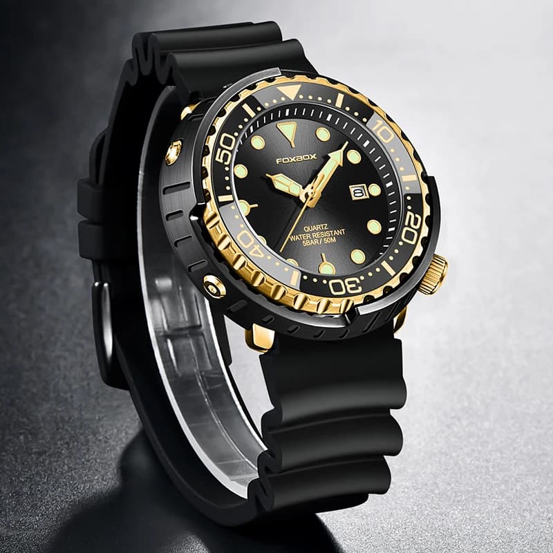 ساعة غوص LIGE عصرية للرجال، علامة تجارية فاخرة، مقاومة للماء 50ATM، تاريخ، ساعات رياضية، كوارتز - 4