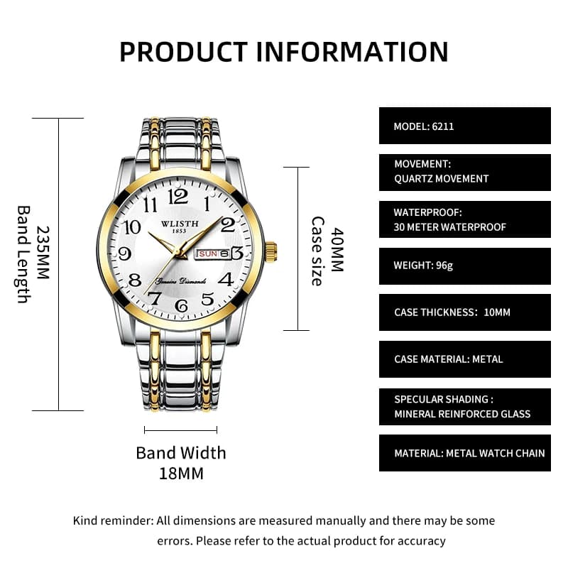 ساعة كوارتز رقمية للكبار، ساعة إضاءة ليلية احترافية، ساعة تقويم مقاومة للماء، هدية ساعة - 5
