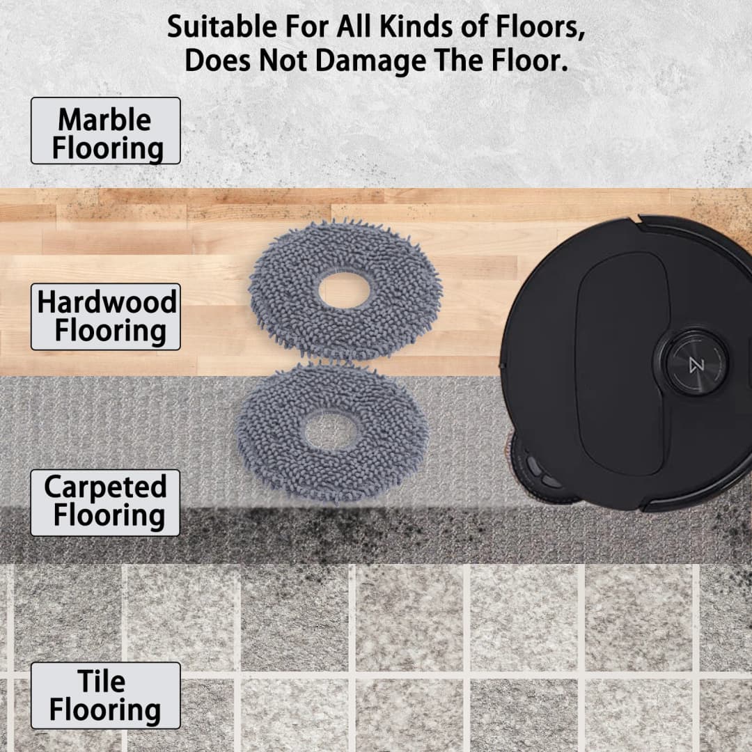 إكسسوارات روبوروك الأصلية منشفة ممسحة*4 لـ QRevo/Qrevo S - 5