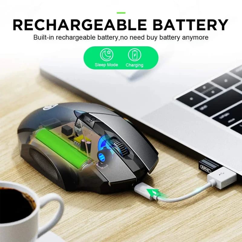 Inphic F1S Rechargeable 2.4G Wireless Mouse Office Mute Ergonomic And Skin-friendly Materials Support PC Laptop Tablet Universal - 3