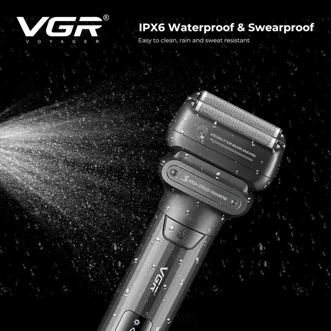 VGR Shaver Professional Beard Trimmer Electric Shaver Waterproof Razor 9000 RPM Shaving Machine Portable Shaver for Men V-368 - 3