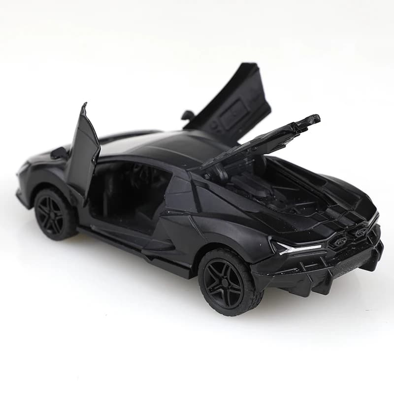 Alloy car model, realistic sports car model, children's toy racing car, inertia pull-back, openable doors, small car ornament - 2
