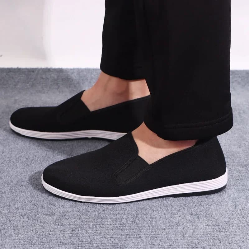 Boxed Old Beijing Cloth Shoes Men's Slip-On Casual Work Shoes Breathable Black Canvas Shoes for Driving And Daily Wear - 4