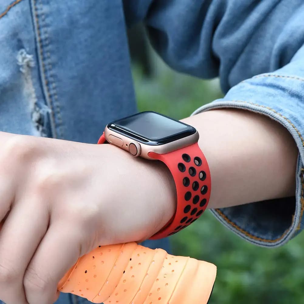 حزام سيليكون لساعة أبل 44 مم 40 مم 45 مم 49 مم 41 مم 38 مم 42 مم 44 مم سوار iWatch Ultra 2 Series 7 3 4 5 6 SE 8 - 5