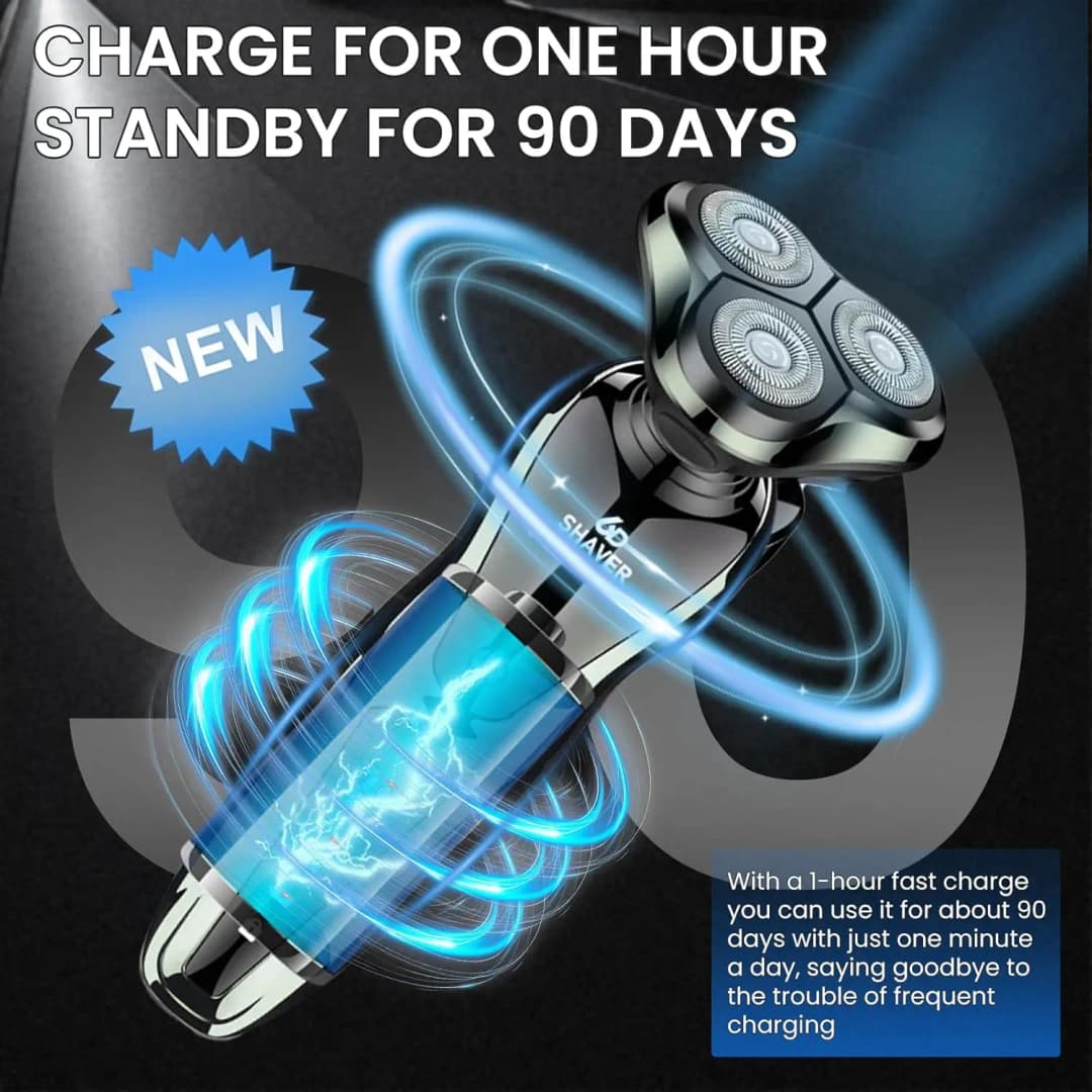 ماكينة حلاقة كهربائية قابلة للشحن للرجال، مجموعة متعددة الاستخدامات مع أداة تقليم الأنف والشارب وفرشاة تنظيف الوجه - 6