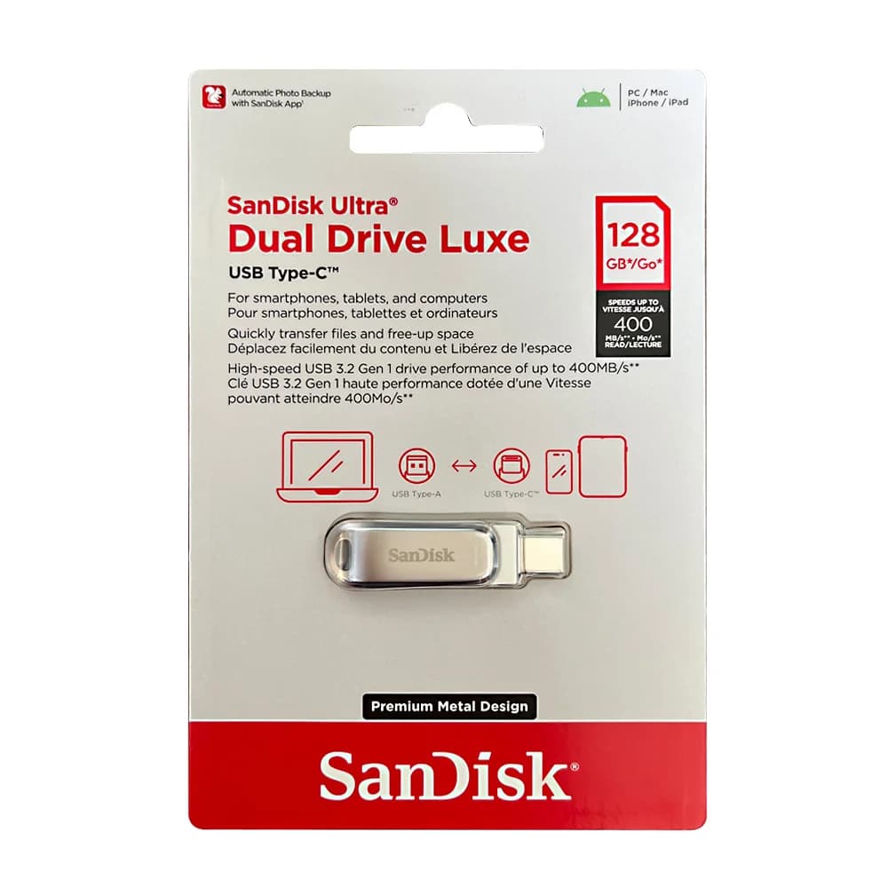 SanDisk SDDDC4 Ultra Dual Drive Luxe USB 3.2 Flash Drive 64GB Type C 128GB 256GB 512GB Metal Type A OTG 2-in-1 flash Flash Drive - 4