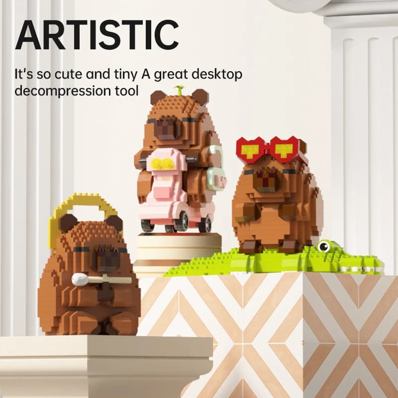 NEW Creative"Capybara Building Blocks Set-Cute Water Guinea Pig DIY Model | Fun STEM Toy for Kids & Adults",ideal birthday gifts - 4