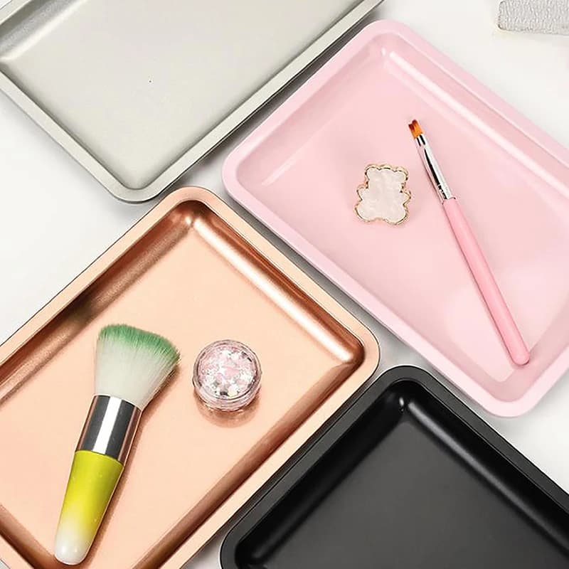 صينية تخزين مستحضرات التجميل من الفولاذ المقاوم للصدأ، صينية مجوهرات، صينية جراحية للأطباء، أداة تخزين مكتبية، صينية معدنية لفن الأظافر - 3