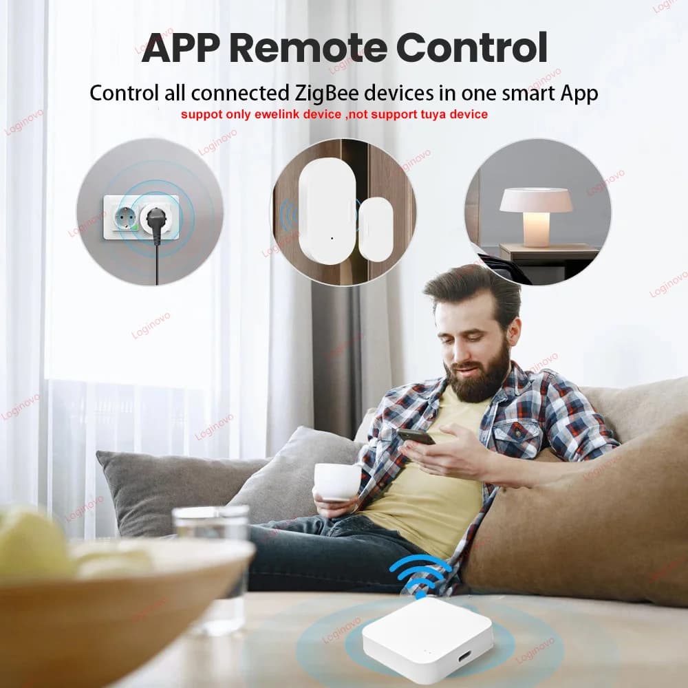 مركز بوابة Zigbee جسر لاسلكي جهاز تحكم عن بعد عبر تطبيق Ewelink أتمتة منزلية ذكية لـ Alexa وGoogle Assistant - 3