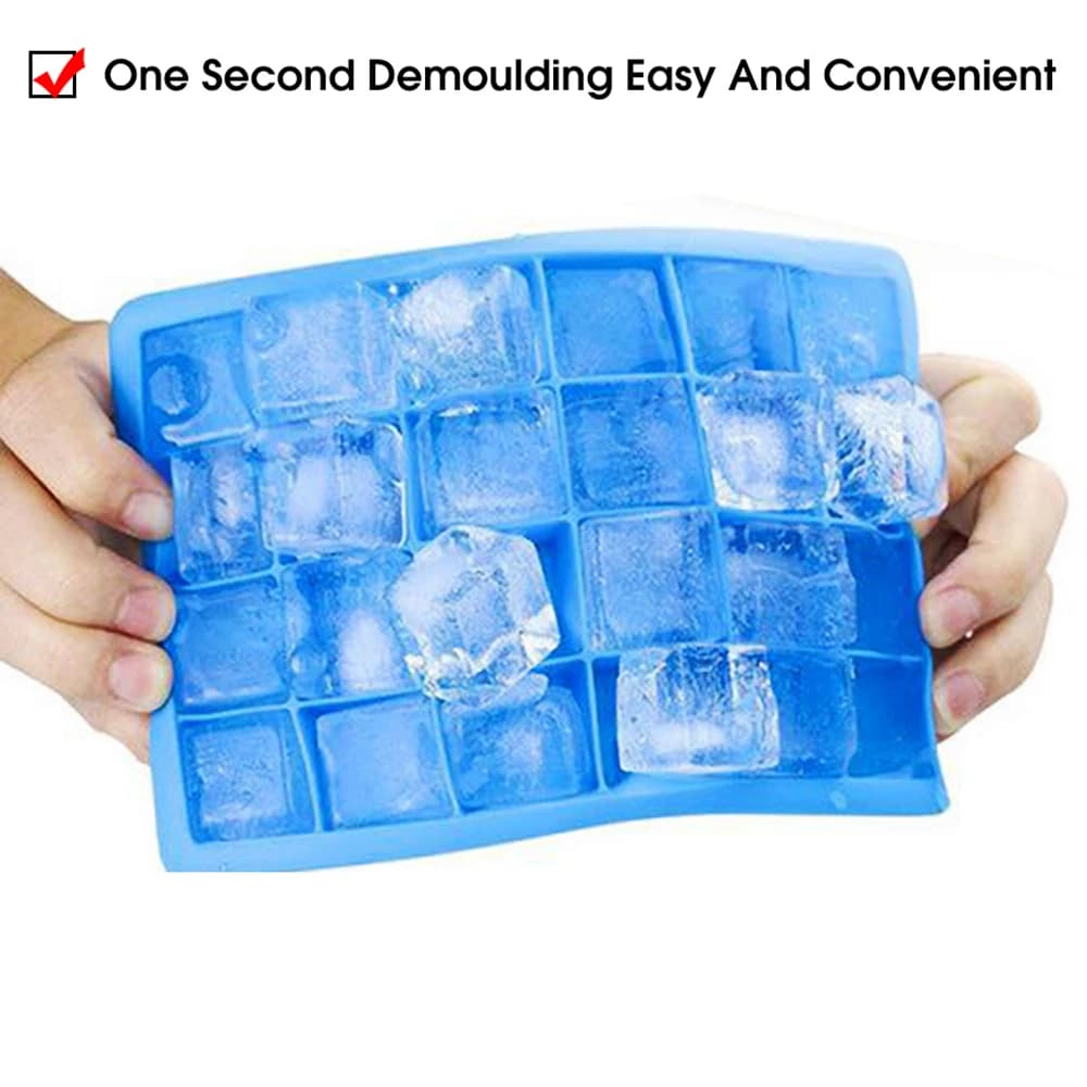 With Lid /No Lid 24-hole Silicone Ice Tray Square Box Auxiliary Food Puree Cheese Jelly Mold Bar Kitchen Tool Cocktail Cube - 3