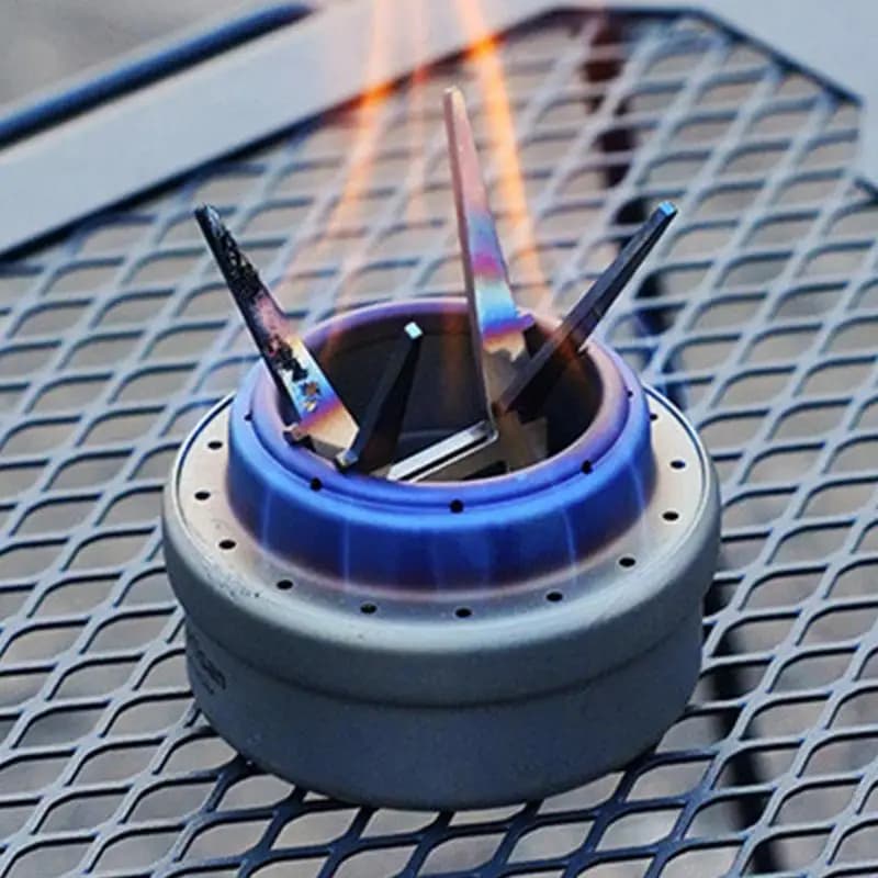 Portable Alcohol Stove Internal Bracket Stainless Steel Detachable Four-corner Kettle Bracket Outdoor Camping Accessories
